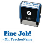 Tampon Auto-encreur Amusant "Bon Travail !" + Nom de l'enseignant Timb (En situation)