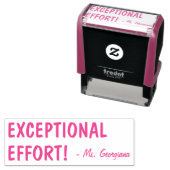 Tampon Auto-encreur Amusant "EFFORT EXCEPTIONNEL !" + Nom de l'enseign (En situation)