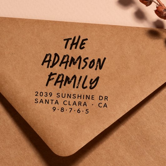 Tampon Auto-encreur Amusant stylé Nom manuscrit moderne Adresse de ret