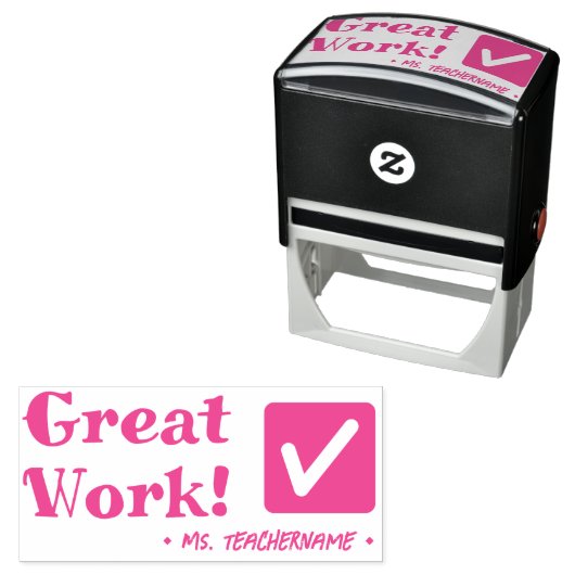 Tampon Auto-encreur Amusant "Super boulot !" Timbre en caoutchouc Tuto (En situation)