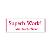 Tampon Auto-encreur Amusant "Superbe Travail !" + Nom Tutor Timbre en (Design)