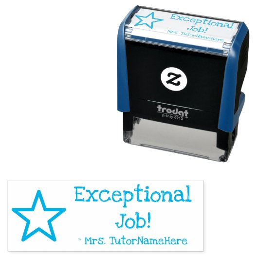 Tampon Auto-encreur Amusant "Travail Exceptionnel !" Classement du tam (En situation)