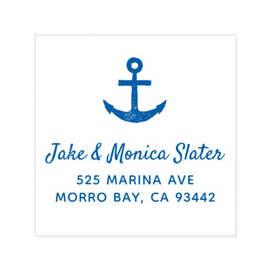 Tampon Auto-encreur Ancre Bleu nautique (Design)