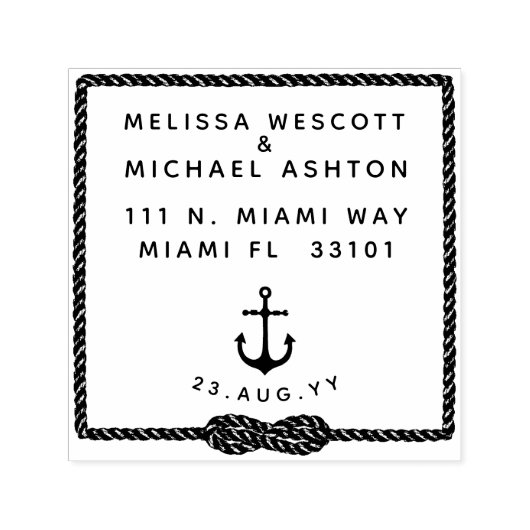 Tampon Auto-encreur Ancre de noeud d'infinité nautique (Design)