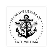 Tampon Auto-encreur Ancre de voilier de la bibliothèque de Round (Design)