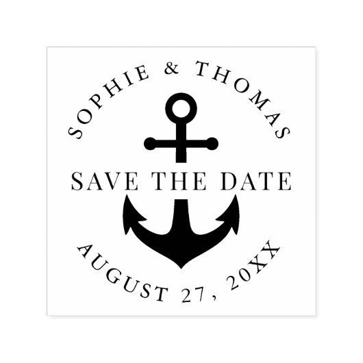 Tampon Auto-encreur Ancre Mariage Enregistrer la date (Design)