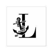 Tampon Auto-encreur Ancre sur un seul monogramme initial (Design)