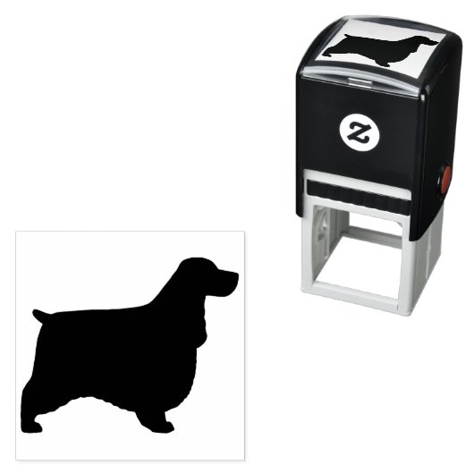 Tampon Auto-encreur Anglais Cocker Spaniel Chien race Silhouette (En situation)