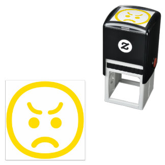Tampon Auto-encreur Angry Face mignon Adorable Minimaliste Ligne Art E