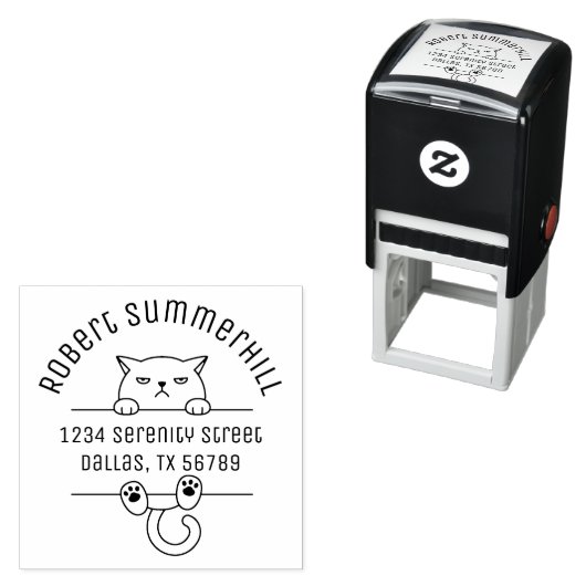 Tampon Auto-encreur Angry Mal Tempéré Arch Chat Adresse 2 (En situation)