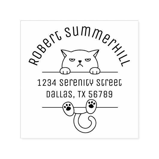 Tampon Auto-encreur Angry Mal Tempéré Arch Chat Adresse 2 (Design)