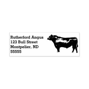 Tampon Auto-encreur Angus Bull Adresse de retour 