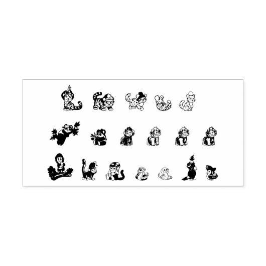 Tampon Auto-encreur animaux exotiques-léopard-singe (Design)