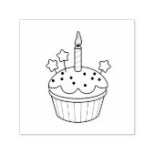 Tampon Auto-encreur Anniversaire Bougie Cupcake Couleur moi (Design)