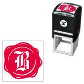 Tampon Auto-encreur Antique Sceau de cire Monogramme classique initial (En situation)