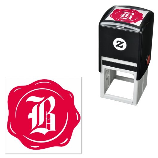 Tampon Auto-encreur Antique Sceau de cire Monogramme classique initial (En situation)