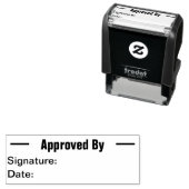 Tampon Auto-encreur Approuvé par signature et date Modèle texte (En situation)
