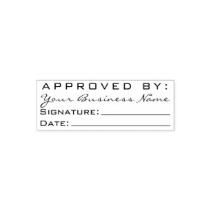 Tampon Auto-encreur Approuvée Par Enregistrement Nom De Signature Date