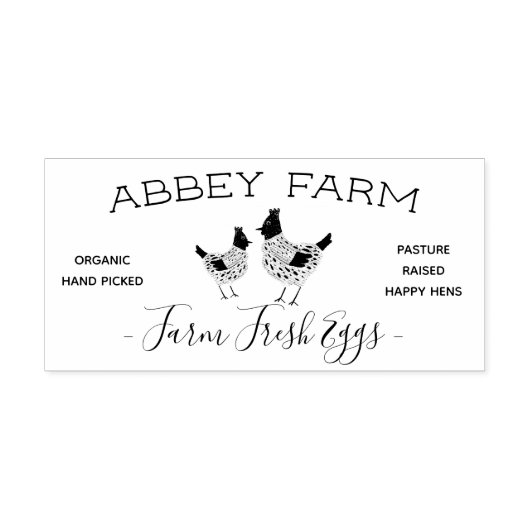 Tampon Auto-encreur Aquarelle Hen Farm Oeuf Frais Carton (Design)