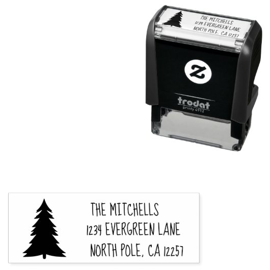 Tampon Auto-encreur Arbre à feuillage persistant (En situation)