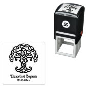 Tampon Auto-encreur Arbre à noeuds celtiques Arbre à vie Nom de couple (En situation)