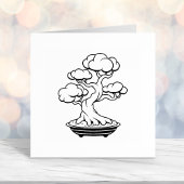 Tampon Auto-encreur Arbre Bonsai japonais dans un plateau