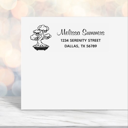 Tampon Auto-encreur Arbre Bonsai japonais dans un plateau Adresse 4