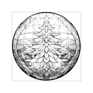 Tampon Auto-encreur Arbre de Noël en verre tendu