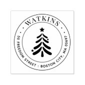 Tampon Auto-encreur Arbre de Noël moderne Adresse de retour (Design)