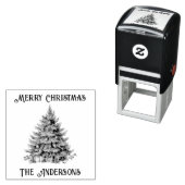 Tampon Auto-encreur Arbre de Noël Vintage rétro (En situation)
