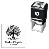 Tampon Auto-encreur Arbre de vie #6 Noms de couple Date (En situation)