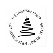 Tampon Auto-encreur Arbre simple Nom Retour Adresse Noël (Design)