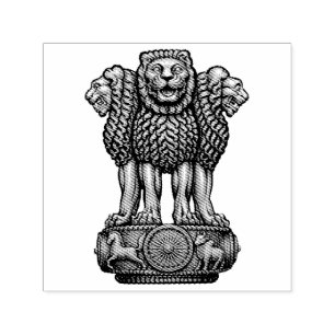 Tampon Auto-encreur Armoiries de l'Inde drapeau national symbole emblè
