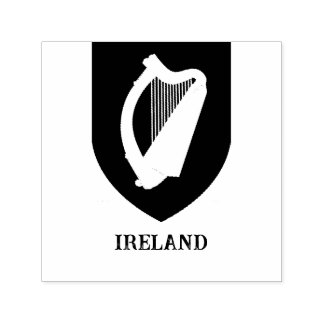 Tampon Auto-encreur Armoiries irlandaises Art minimaliste noir et blan
