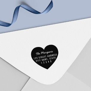 Tampon Auto-encreur Arrière - plan de coeur Adresse familiale