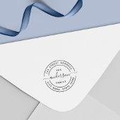 Tampon Auto-encreur Arrondi Calligraphie Script Famille Adresse de ret