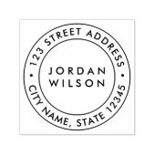 Tampon Auto-encreur Arrondi Double Bordure Moderne Adresse de retour (Design)