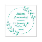 Tampon Auto-encreur Arrondi Feuille de la couronne botanique (Design)