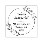 Tampon Auto-encreur Arrondi Feuille de la couronne botanique (Design)