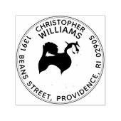 Tampon Auto-encreur Arrondi Husky Adresse de retour (Design)