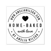 Tampon Auto-encreur Arrondi Moderne Gras Maison Cuite Au Coeur Amoureu (Design)