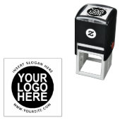 Tampon Auto-encreur Arrondi Personnalisé Votre Entreprise Logo Grand T (En situation)
