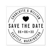 Tampon Auto-encreur Arrondir le coeur gras Enregistrer la date (Design)