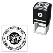 Tampon Auto-encreur Arrondir le texte personnalisé avec logo (En situation)