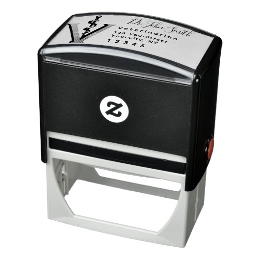 Tampon Auto-encreur Asclepius Vétérinaire Script Moderne Adresse de re (Produit)