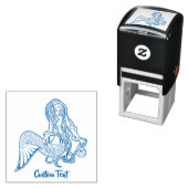 Tampon Auto-encreur Assis Mermaid bleu (En situation)