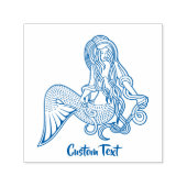 Tampon Auto-encreur Assis Mermaid bleu (Design)