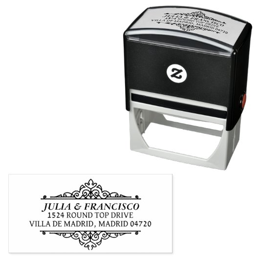 Tampon Auto-encreur Automatic Rubber Stamp with Family Address (En situation)