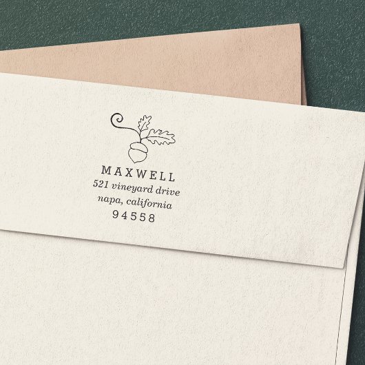 Tampon Auto-encreur Automne Acorn Adresse de retour