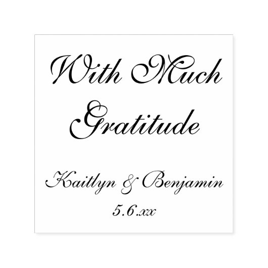 Tampon Auto-encreur Avec beaucoup de gratitude | Editable, Script déta (Design)